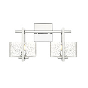 Innovations Lighting Striate 2 Light 15" Wide Vanity Light Polished Chrome / Clear