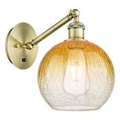 Innovations Lighting Brookhaven Globe 11" Tall Wall Sconce Antique Brass / Amber