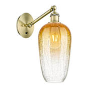 Innovations Lighting Brookhaven Flute 15" Tall Wall Sconce Antique Brass / Amber