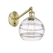 Innovations Lighting Rochester 10" Tall Wall Sconce Antique Brass / Clear