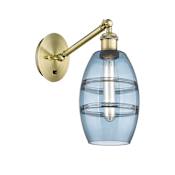 Innovations Lighting Vaz 8" Tall Wall Sconce Antique Brass / Blue