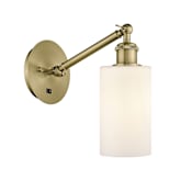 Innovations Lighting Clymer 13" Tall Wall Sconce Antique Brass / Matte White
