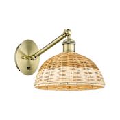 Innovations Lighting Bristol Natural II 11" Tall Wall Sconce Antique Brass / Natural