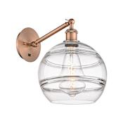 Innovations Lighting Rochester 12" Tall Wall Sconce Antique Copper / Clear