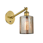 Innovations Lighting Cobbleskill 11" Tall Wall Sconce Brushed Brass / Mercury