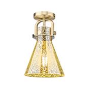 Innovations Lighting Newton Cone 8" Wide Semi-Flush Ceiling Fixture Brushed Brass / Mercury