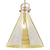 Innovations Lighting Newton Cone 18" Wide Pendant with Mercury Glass Shade Brushed Brass