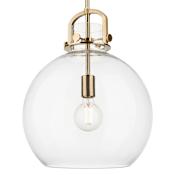 Innovations Lighting Newton Sphere 14" Wide Pendant with Clear Glass Shade Champagne Bronze