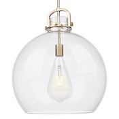 Innovations Lighting Newton Sphere 18" Wide Pendant with Clear Glass Shade Champagne Bronze