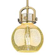 Innovations Lighting Newton Sphere 8" Wide Arched-Frame Mini Pendant with Mercury Glass Shade Brushed Brass