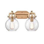 Innovations Lighting Sphere 2 Light 17" Wide Vanity Light Brushed Brass / Clear