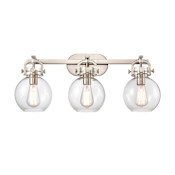 Innovations Lighting Sphere 3 Light 27" Wide Vanity Light Brushed Satin Nickel / Clear