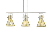 Innovations Lighting Newton Cone 3 Light 42" Wide Linear Pendant Polished Nickel / Mercury