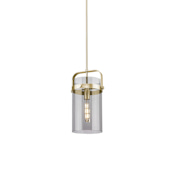 Innovations Lighting Pilaster 8" Wide Mini Pendant Champagne Bronze / Light Smoke