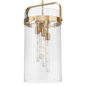 Innovations Lighting Pilaster 4 Light 12" Wide Pendant with Clear Glass Shade Champagne Bronze