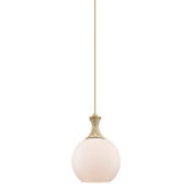 Innovations Lighting Astor 8" Wide Mini Pendant Brushed Brass / Matte White