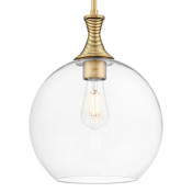 Innovations Lighting Astor 12" Wide Pendant with Clear Glass Shade Brushed Brass