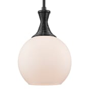 Innovations Lighting Astor 8" Wide Mini Pendant with Matte White Glass Shade Matte Black