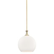 Innovations Lighting Astor 14" Wide Pendant Brushed Brass / Matte White