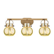 Innovations Lighting Pilaster II Sphere 3 Light 27" Wide Vanity Light Brushed Brass / Mercury