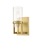 Innovations Lighting Utopia 8" Tall Wall Sconce Brushed Brass / Clear