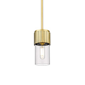 Innovations Lighting Bolivar 4" Wide Mini Pendant Brushed Brass / Clear