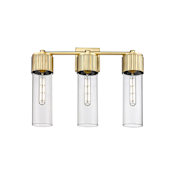 Innovations Lighting Bolivar 3 Light 21" Wide Vanity Light Brushed Brass / Clear