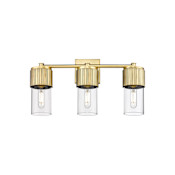 Innovations Lighting Bolivar 3 Light 21" Wide Vanity Light Brushed Brass / Clear