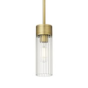 Innovations Lighting Empire 3" Wide Mini Pendant Brushed Brass / Clear