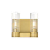 Innovations Lighting Empire 2 Light 10" Tall Wall Sconce Brushed Brass / Clear