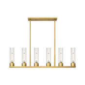 Innovations Lighting Empire 6 Light 44" Wide Linear Pendant Brushed Brass / Clear