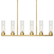 Innovations Lighting Empire 6 Light 45" Wide Linear Pendant Brushed Brass / Clear