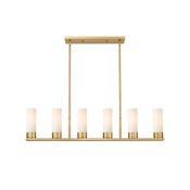 Innovations Lighting Empire 6 Light 44" Wide Linear Pendant Brushed Brass / Matte White