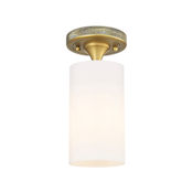 Innovations Lighting Crown Point 4" Wide Flush Mount Ceiling Fixture Brushed Brass