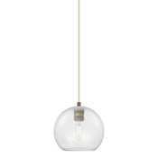 Innovations Lighting Crown Point 8" Wide Mini Pendant Brushed Brass / Clear