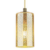 Innovations Lighting Crown Point 8" Tall Cord Hung Mini Pendant with Mercury Glass Shade Brushed Brass
