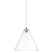 Innovations Lighting Crown Point 16" Wide Pendant Brushed Brass / Clear