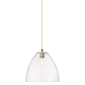 Innovations Lighting Crown Point 12" Wide Pendant Brushed Brass / Clear