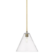 Innovations Lighting Crown Point 12" Wide Pendant Brushed Brass / Clear