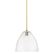 Innovations Lighting Crown Point 12" Wide Pendant Brushed Brass / Clear