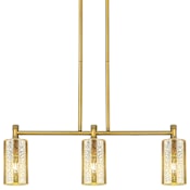 Innovations Lighting Crown Point 3 Light 31" Wide Linear Chandelier with 7" Tall Mercury Glass Shades Brushed Brass