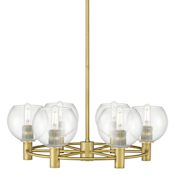 Innovations Lighting Crown Point 6 Light 26" Wide Candle Style Chandelier Brushed Brass / Clear