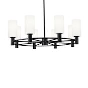 Innovations Lighting Crown Point 8 Light 32" Wide Ring Chandelier Matte Black / White