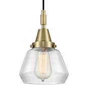 Innovations Lighting Fulton 7" Wide Mini Pendant with Clear Glass Shade Antique Brass