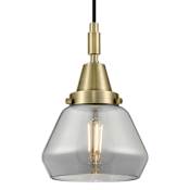 Innovations Lighting Fulton 7" Wide Mini Pendant with Light Smoke Glass Shade Antique Brass