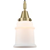 Innovations Lighting Canton 6" Wide Mini Pendant with Matte White Glass Shade Antique Brass