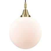 Innovations Lighting Beacon 12" Wide Pendant with Matte White Glass Shade Antique Brass