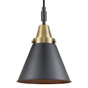 Innovations Lighting Appalachian 8" Wide Mini Pendant with Matte Black Shade Black Antique Brass