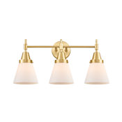 Innovations Lighting Cone 3 Light 25" Wide Vanity Light Satin Gold / Matte White