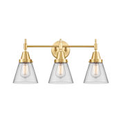 Innovations Lighting Cone 3 Light 24" Wide Vanity Light Satin Gold / Clear